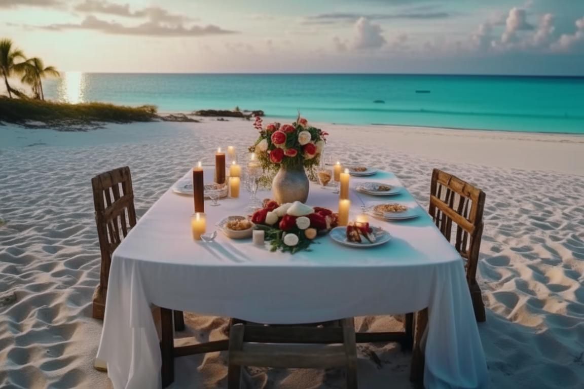 романтический завтрак или ужин в путешествии