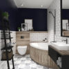 Черный цвет в ванной комнате контраст цветов