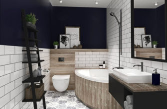 Черный цвет в ванной комнате контраст цветов