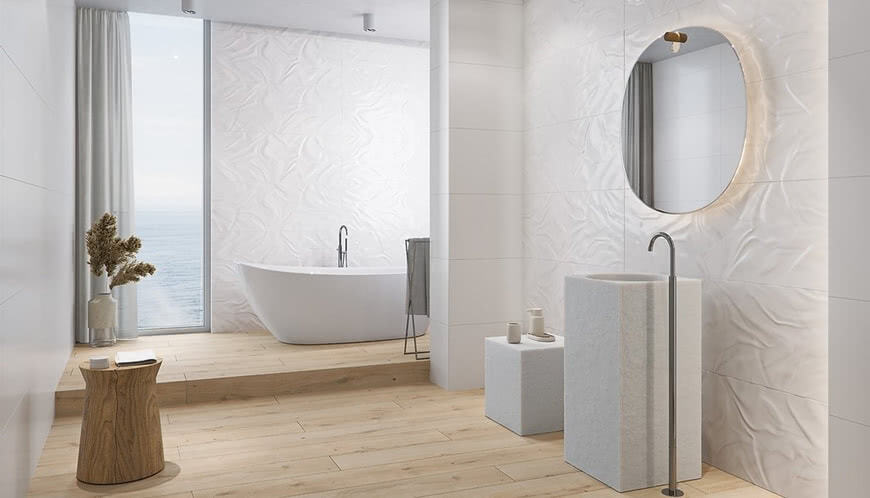 Белая ванная с изюминкой – 3 идеи для ванной комнаты