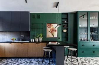 Кухня в ярких тонах, эклектический стиль
