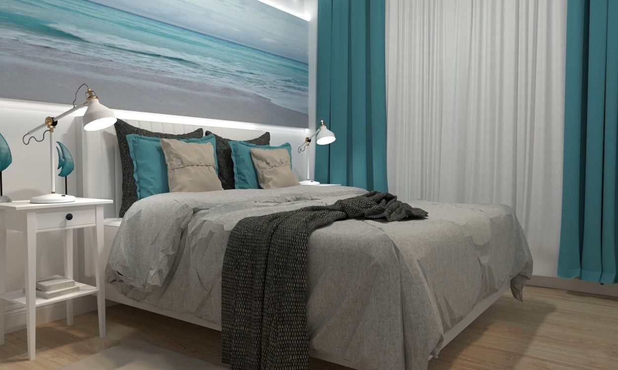 Морской стиль в интерьере - спальня