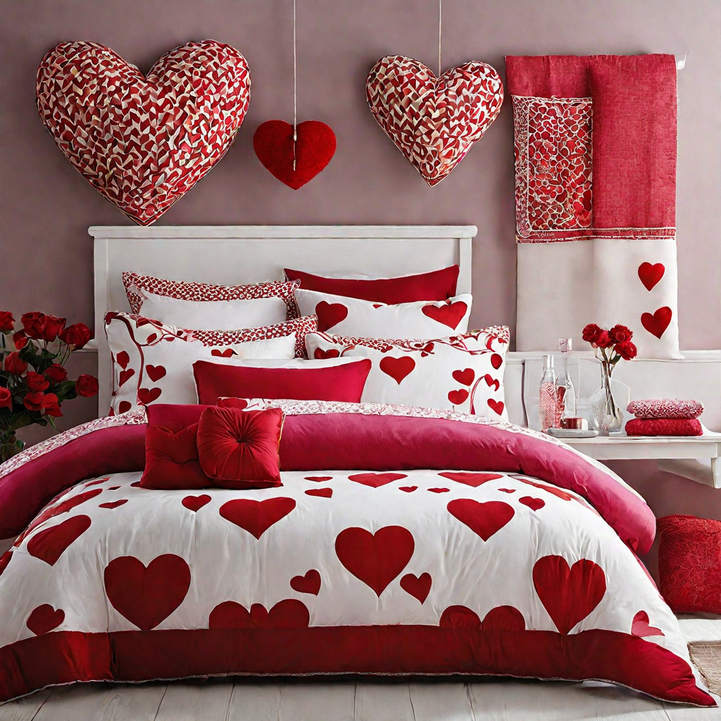 valentines day choose cushions bedspreads or curtains with romantic patterns such as hearts or flo