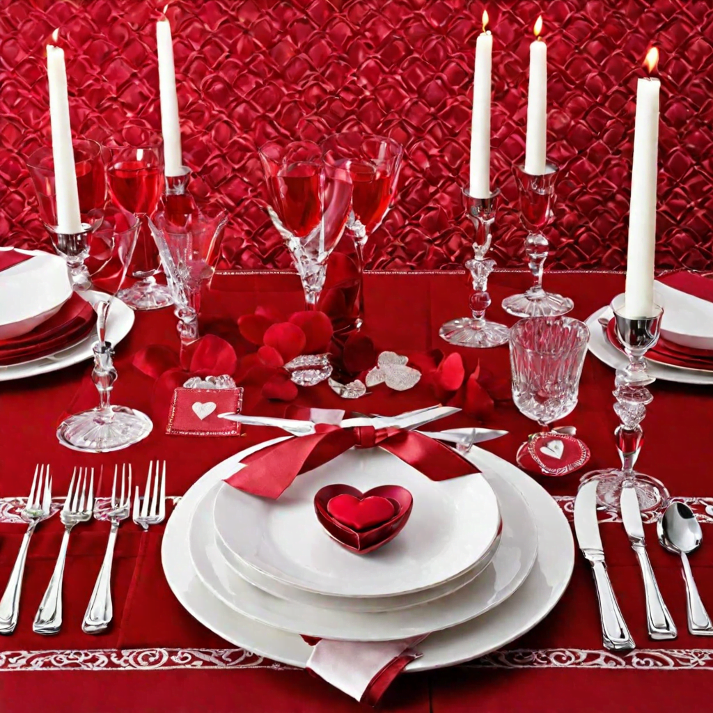 valentines day create a romantic atmosphere on your table with red tablecloths candles hearts or (1)