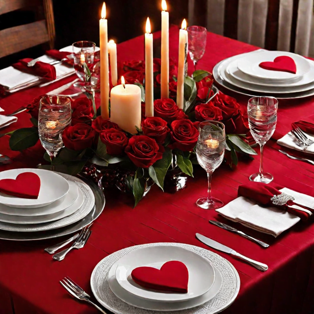 valentines day create a romantic atmosphere on your table with red tablecloths candles hearts or (2)