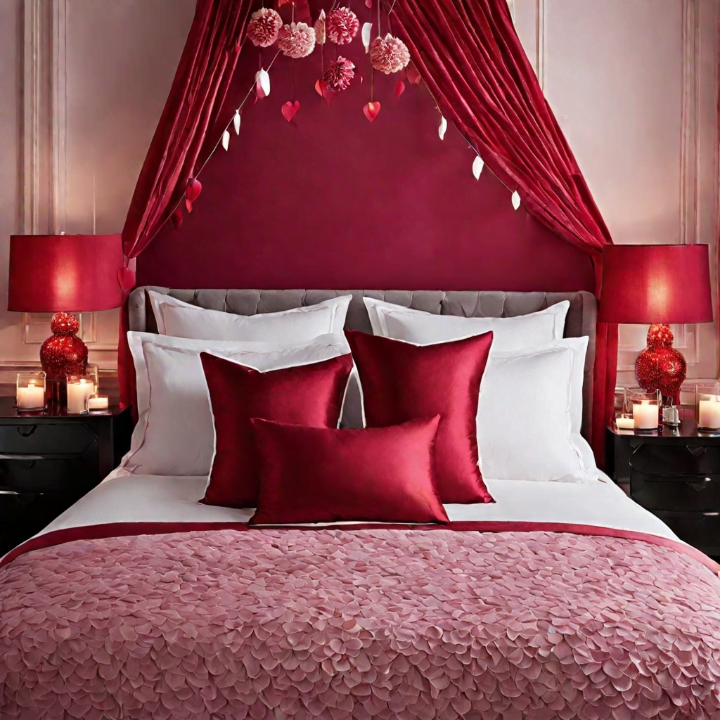 valentines day decorate your bedroom with romantic elements such as soft pillows delicate bedsprea